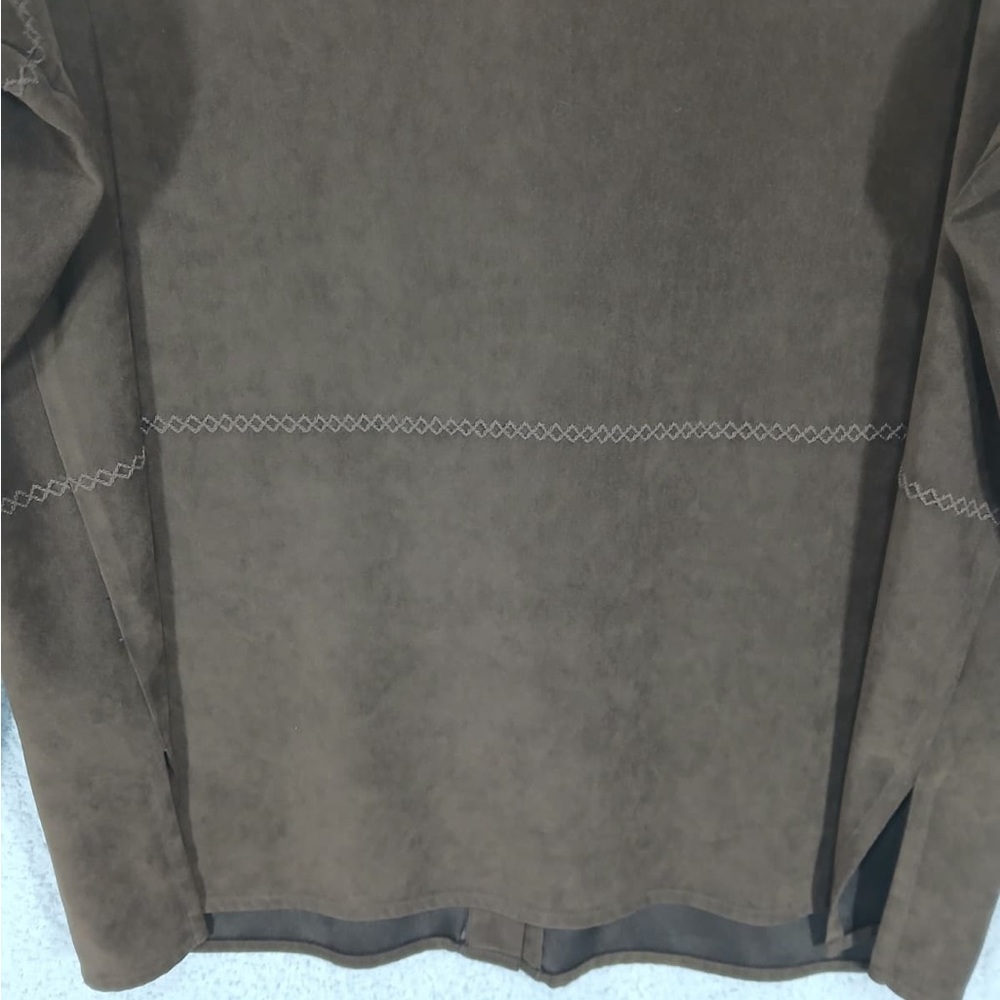 Westbound Brown Faux Suede Feel Longline Shirt Jacket Size XL - Picture 9 of 14